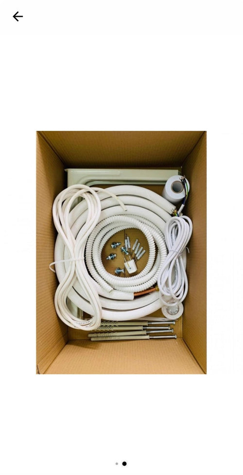 Complete air conditioning installation kit packed in box