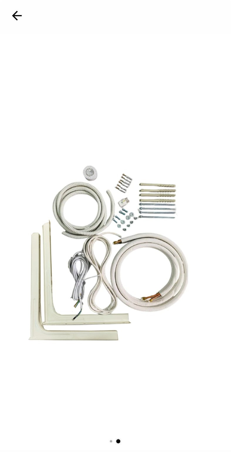 Complete 3 m air conditioning installation kit with brackets
