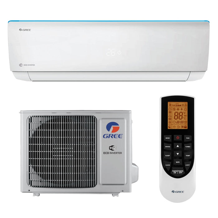 Gree Bora A4 Silver GWH09AAB-K6DNA4A indoor unit, outdoor unit and remote