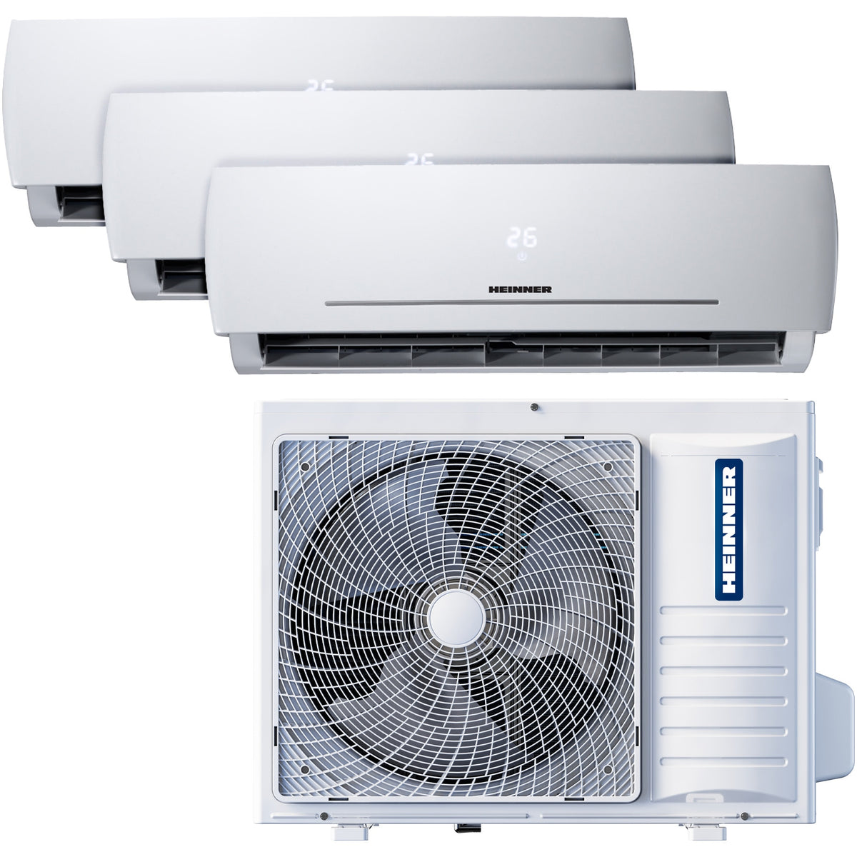 Heinner Multi Split HACMS-HS249912WH++ with three indoor units and outdoor unit